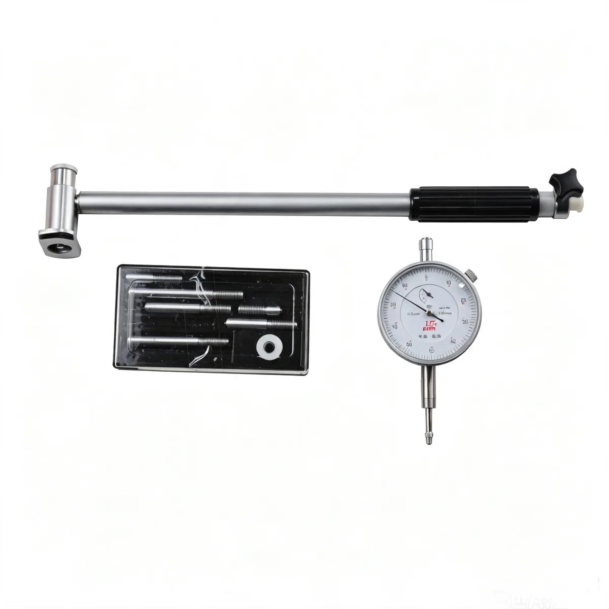 Cylinder bore gauge with 13 anvils, measuring range 100-160 mm, for marine engine inspection