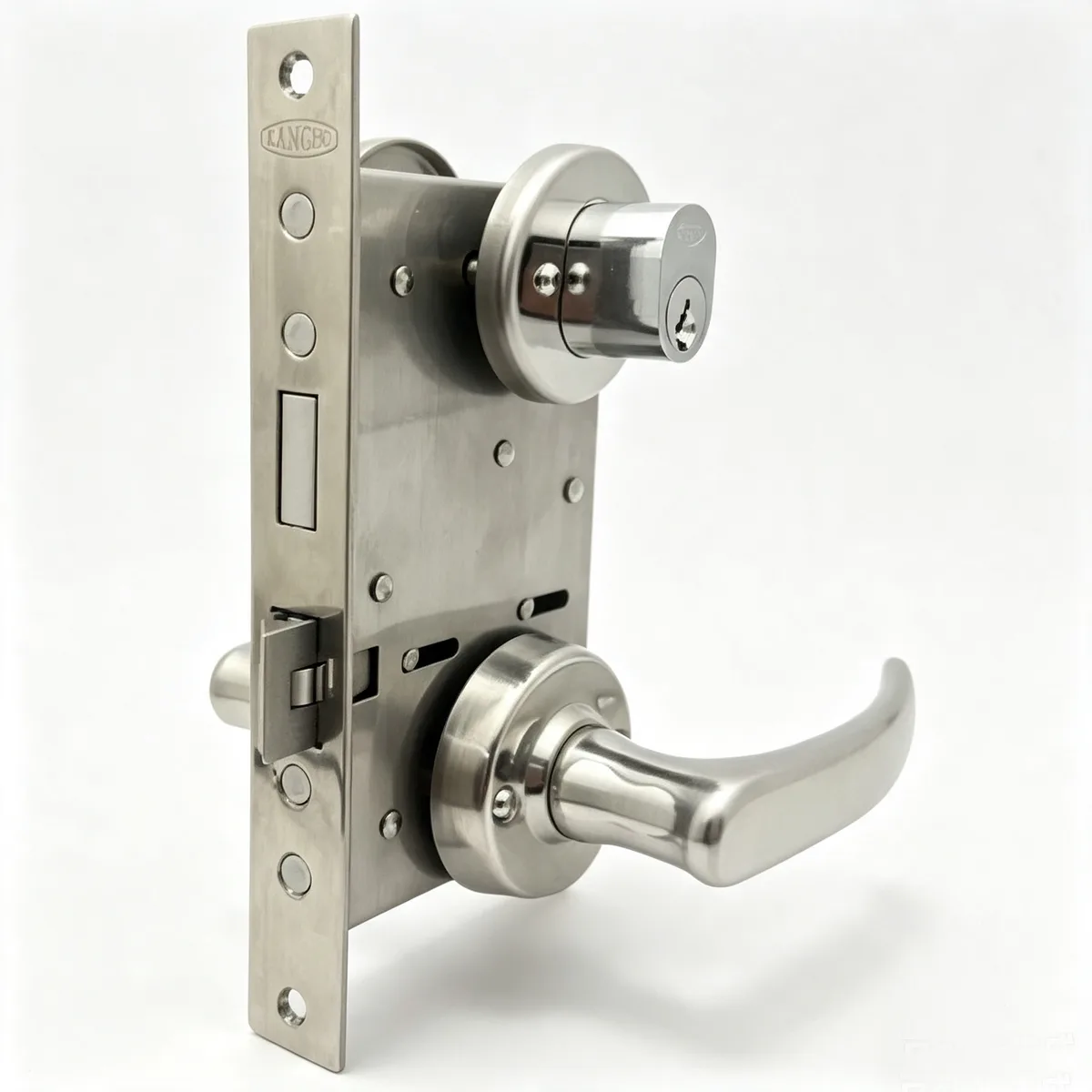 Marine cylinder mortise lock with lever handle Cylinder mortise lock with lever handle for marine doors