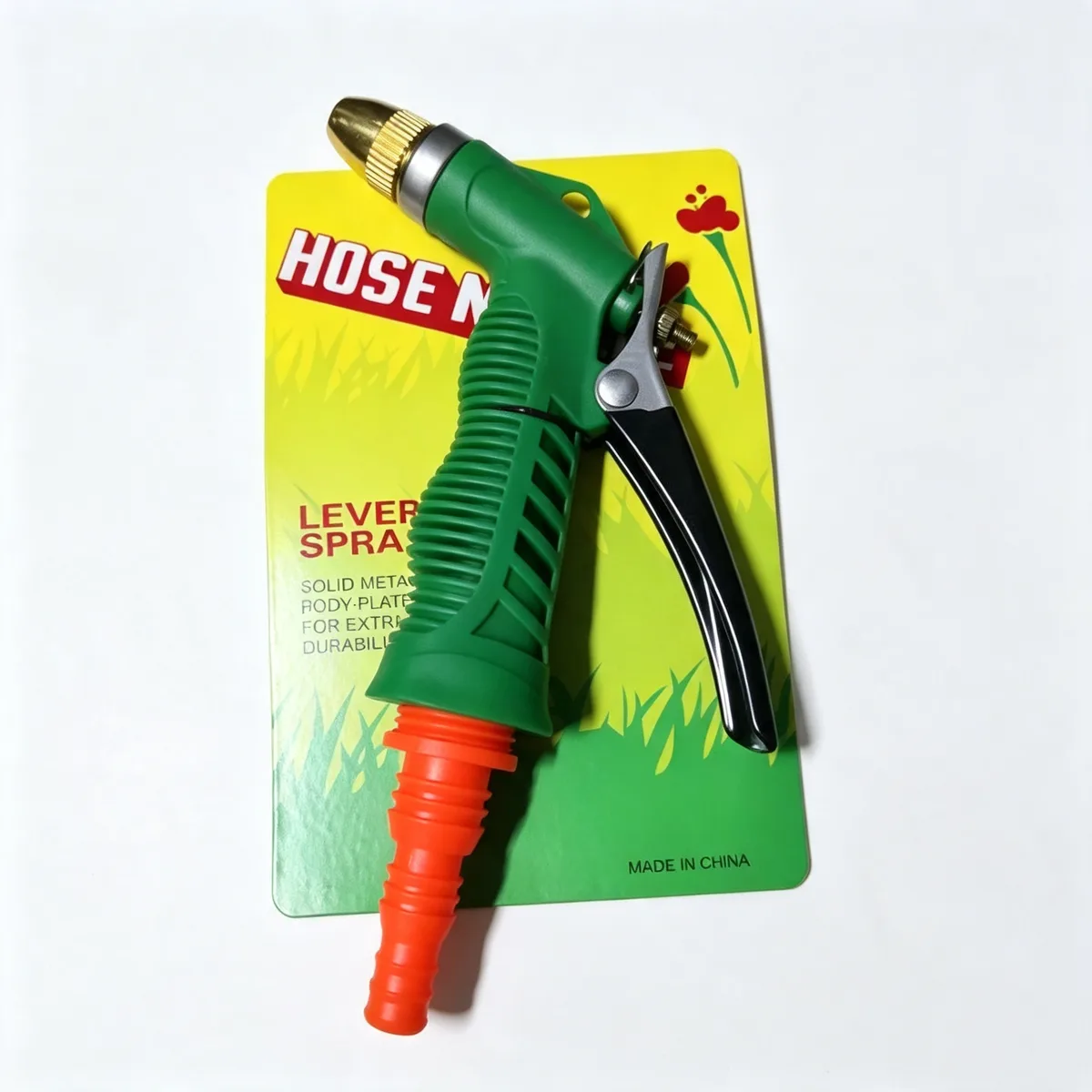 Pistol grip hose nozzle with 15mm hose end for marine use
