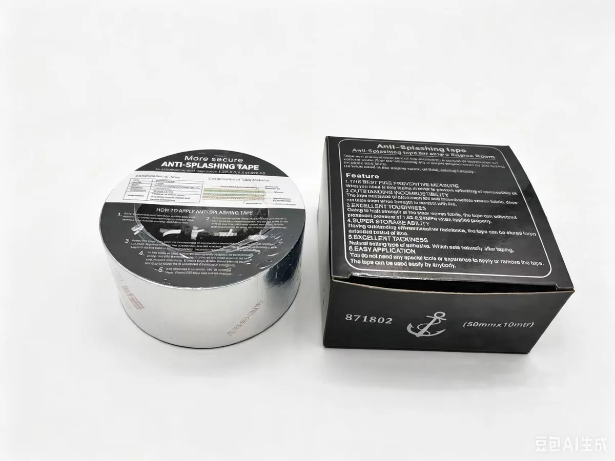Anti-splashing tape 50mm x 10m for marine fuel oil line protection