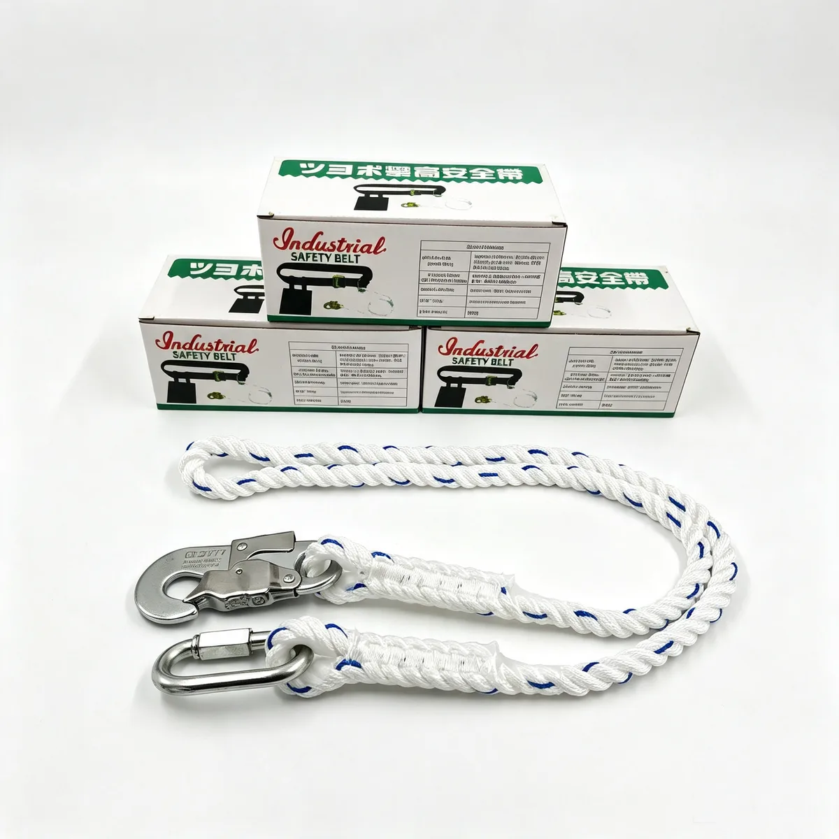 Lifeline and hook 10mm x 1.5m safety rope with metal snap hook