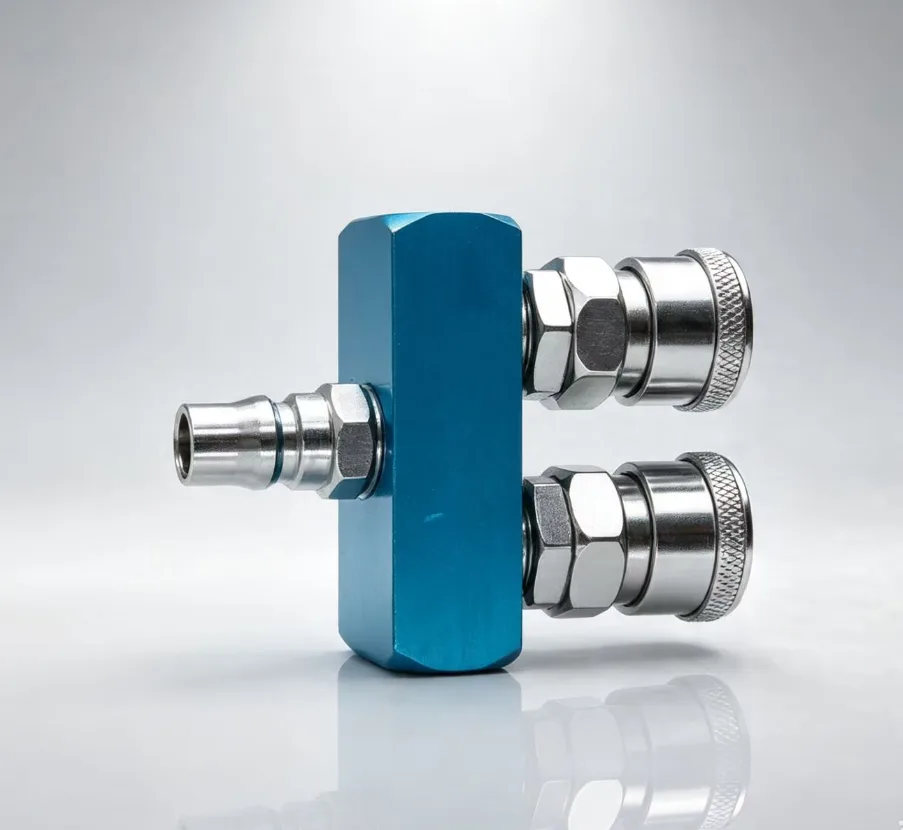 Branch Piping Coupler 200T Type T - IMPA 351650 T-shaped manifold with two 20SM sockets and one 20PM plug