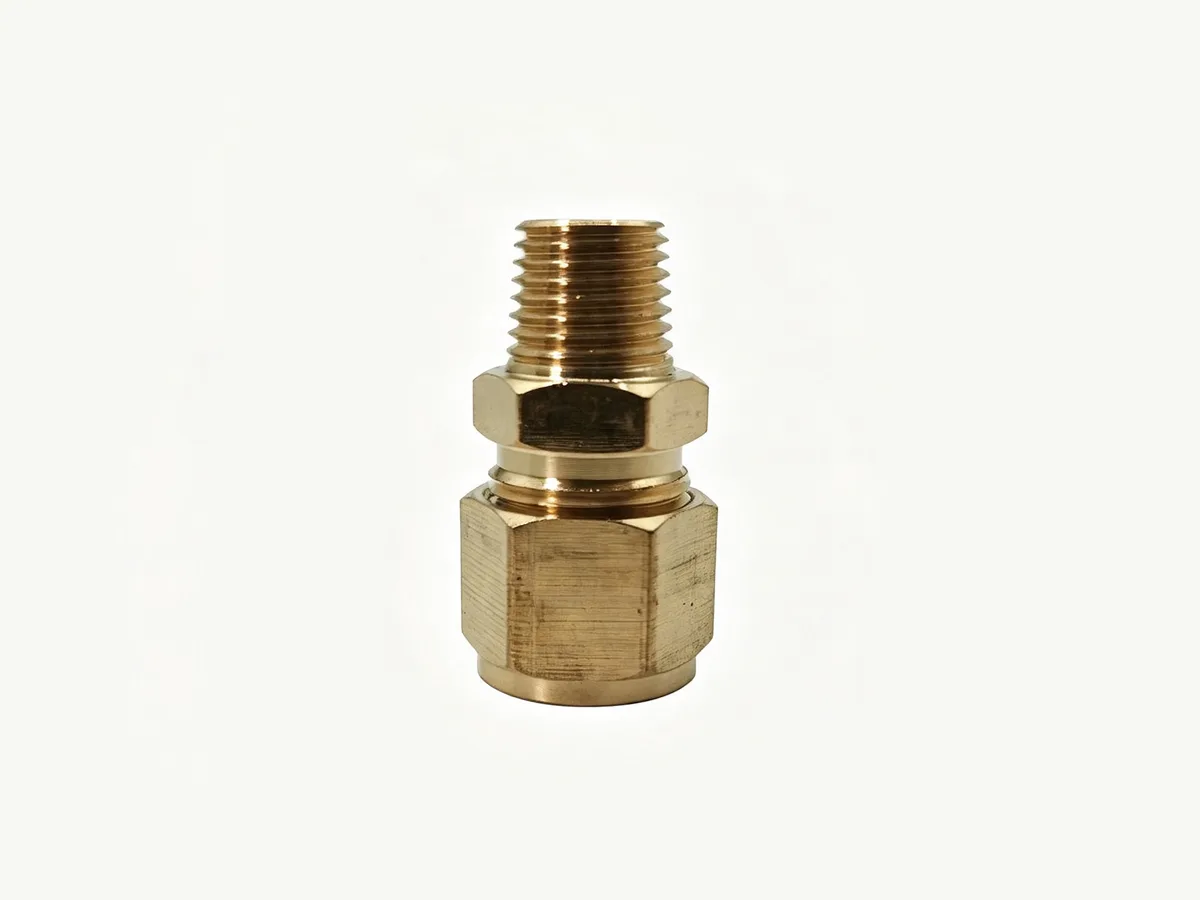 黄铜卡套式直通终端接头 管外径25mm PT1 船舶管路配件