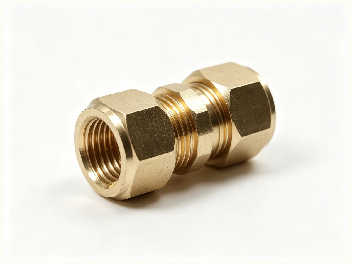 黄铜卡套式直通接头 管外径25mm 螺纹PF1 船用管路接头 IMPA734028