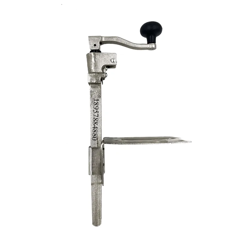 Heavy duty manual can opener for marine galley, cast iron clamp mount