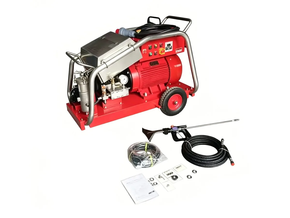 Electric high pressure water blaster 1100 bar marine grade with stainless steel frame