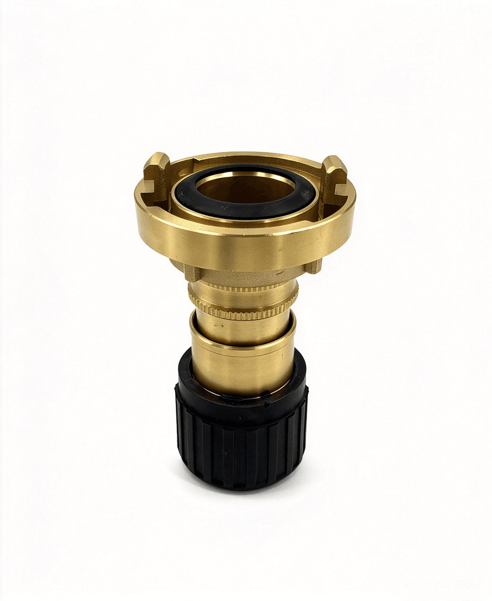 Brass 3-position fire hose nozzle shut-off spray jet for ship