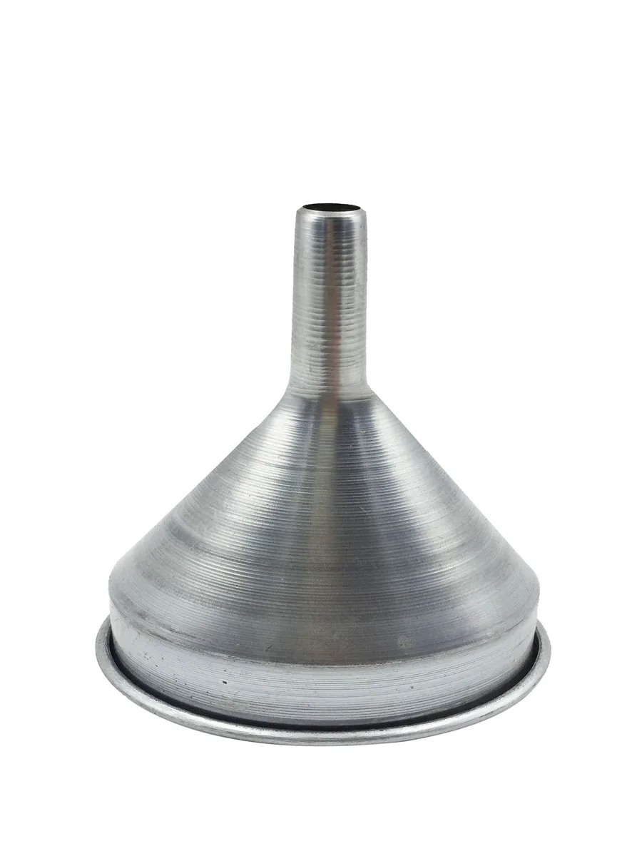 Galvanized oil funnel with brass strainer, 250mm diameter, IMPA 232606