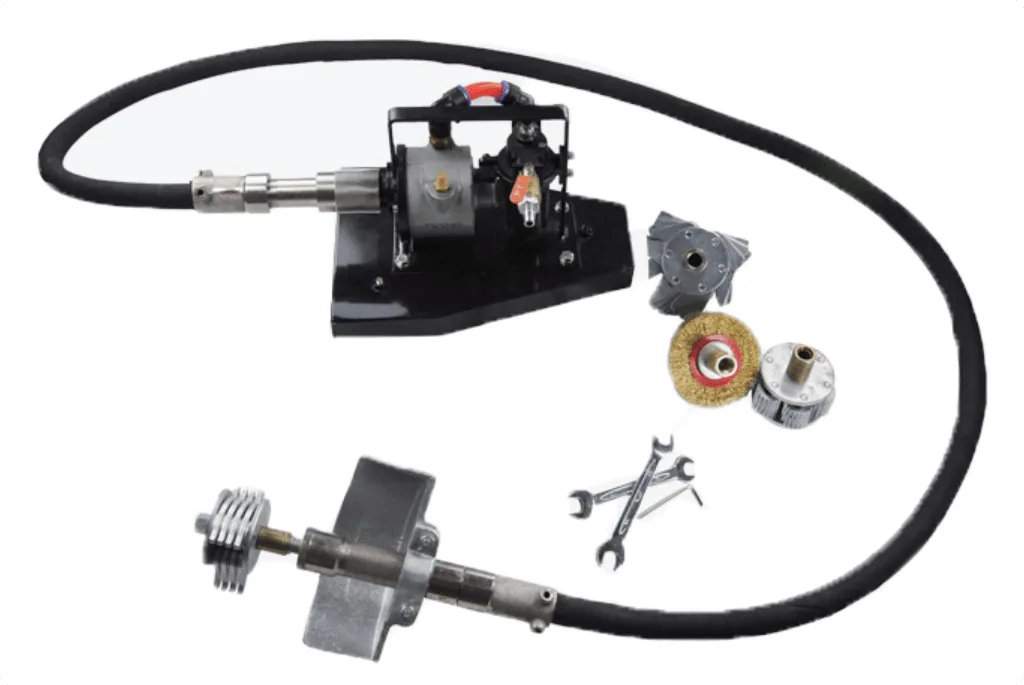 Pneumatic scaling machine KC-60 for marine rust removal with flexible shaft and attachments