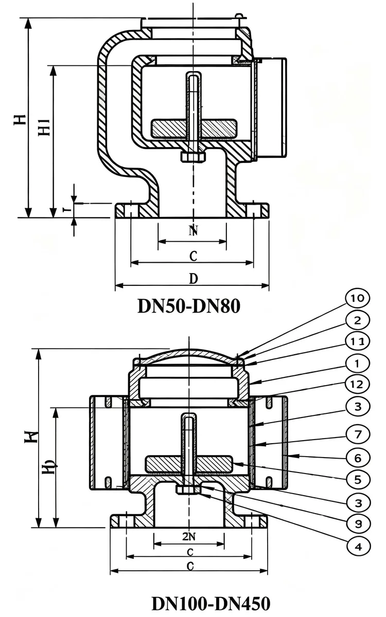 IMPA 87 Air Vent Head JIS-F3012A-122 for ship tank ventilation